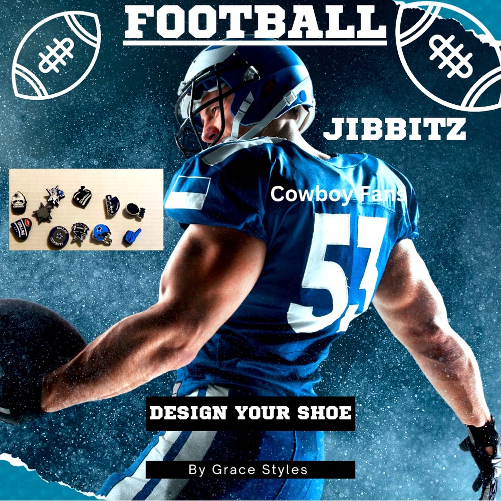 Jibbitz Cowboy charms for NFL fans New 11 piece